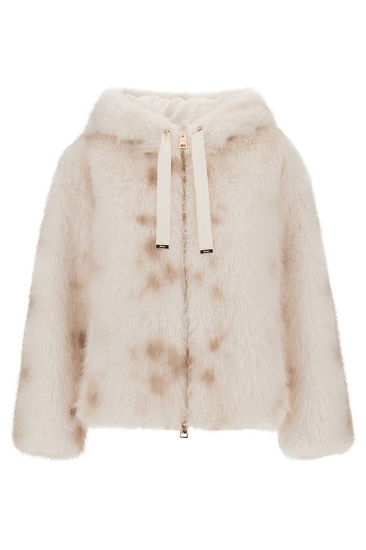 Faux Lynx Fur Hooded Jacket