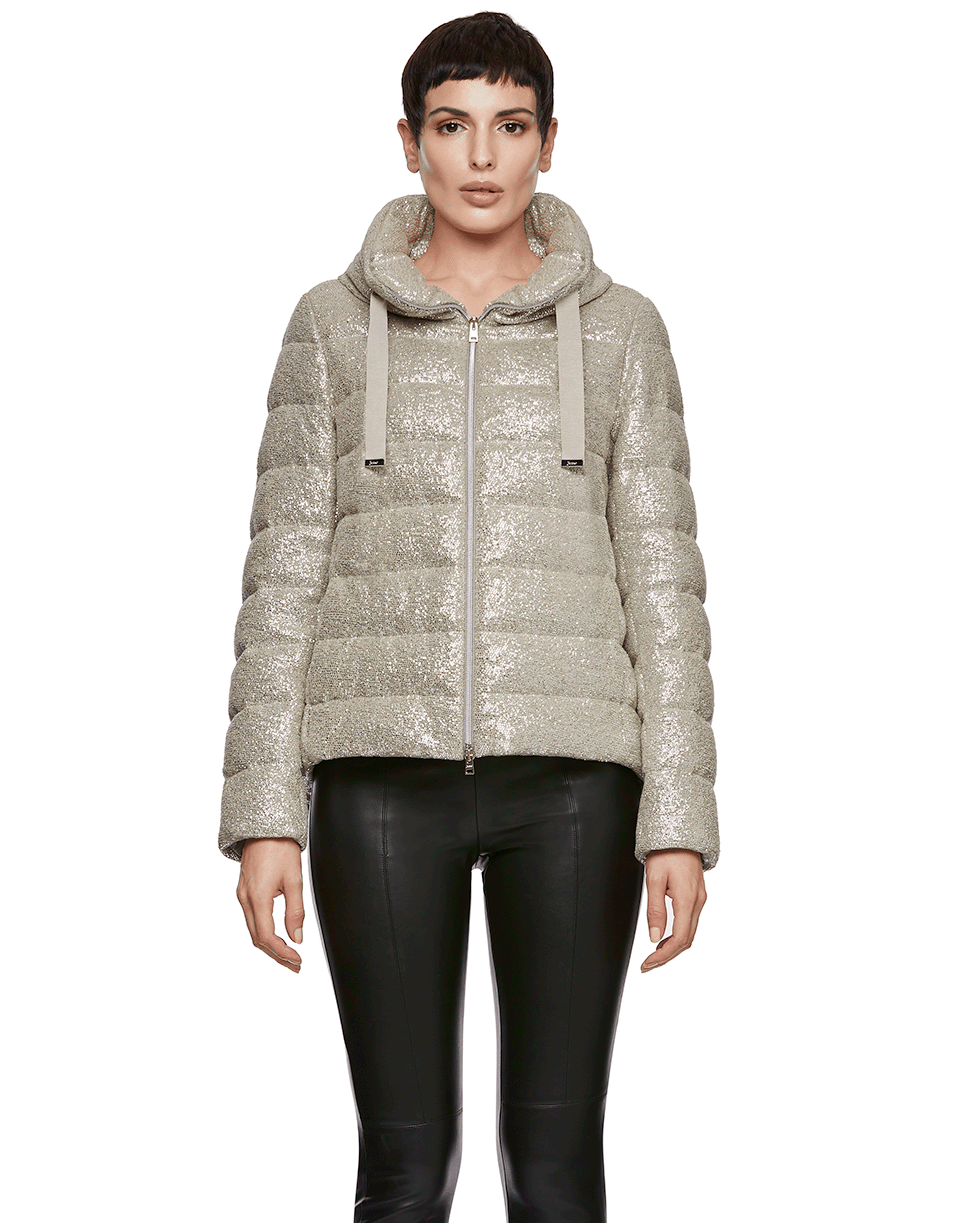 Sparkle Pleated Puffer Jacket