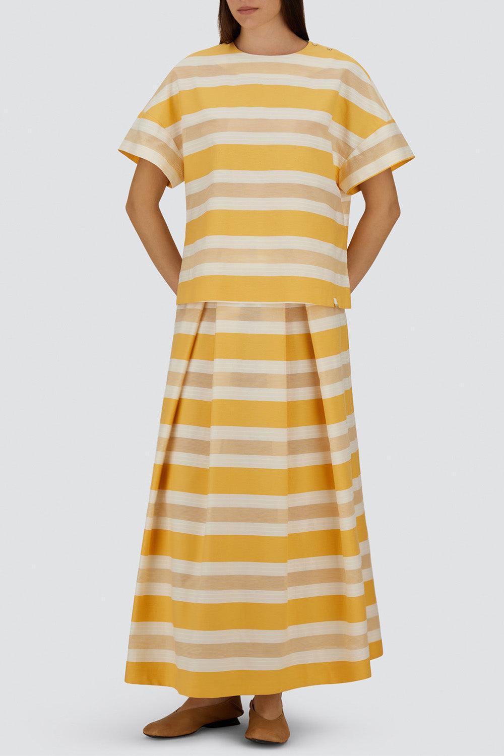 Stripe Full Skirt-STRIPE-38-CLOTHINGSKIRTMAXI-HERNO