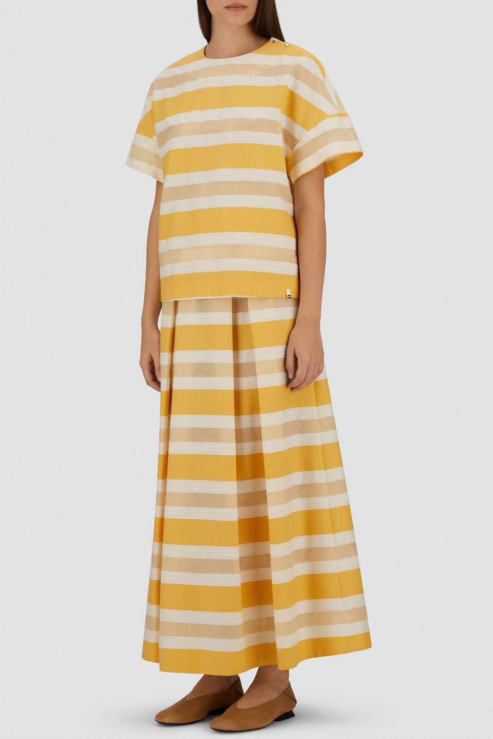 Stripe Full Skirt-STRIPE-38-CLOTHINGSKIRTMAXI-HERNO