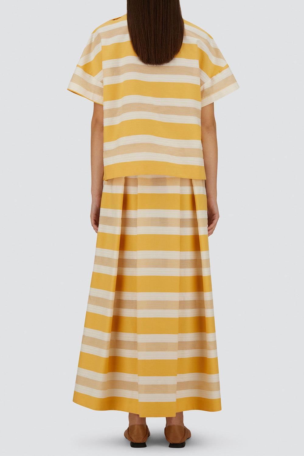 Stripe Full Skirt-STRIPE-38-CLOTHINGSKIRTMAXI-HERNO