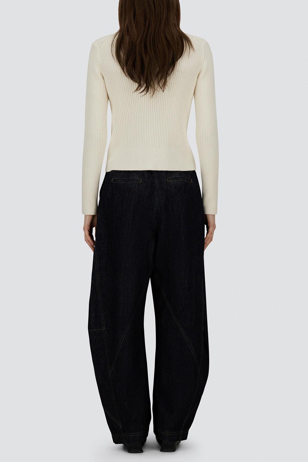 Nylon Trim Zip Cardigan-BIANCO-38-CLOTHINGTOPCARDIGAN-HERNO