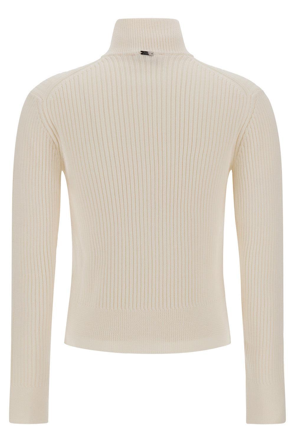 Nylon Trim Zip Cardigan-BIANCO-38-CLOTHINGTOPCARDIGAN-HERNO