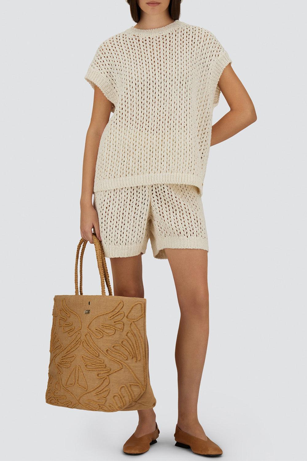 Sleeveless Lurex Knit Top-WHITE-XS-CLOTHINGTOPKNITS-HERNO