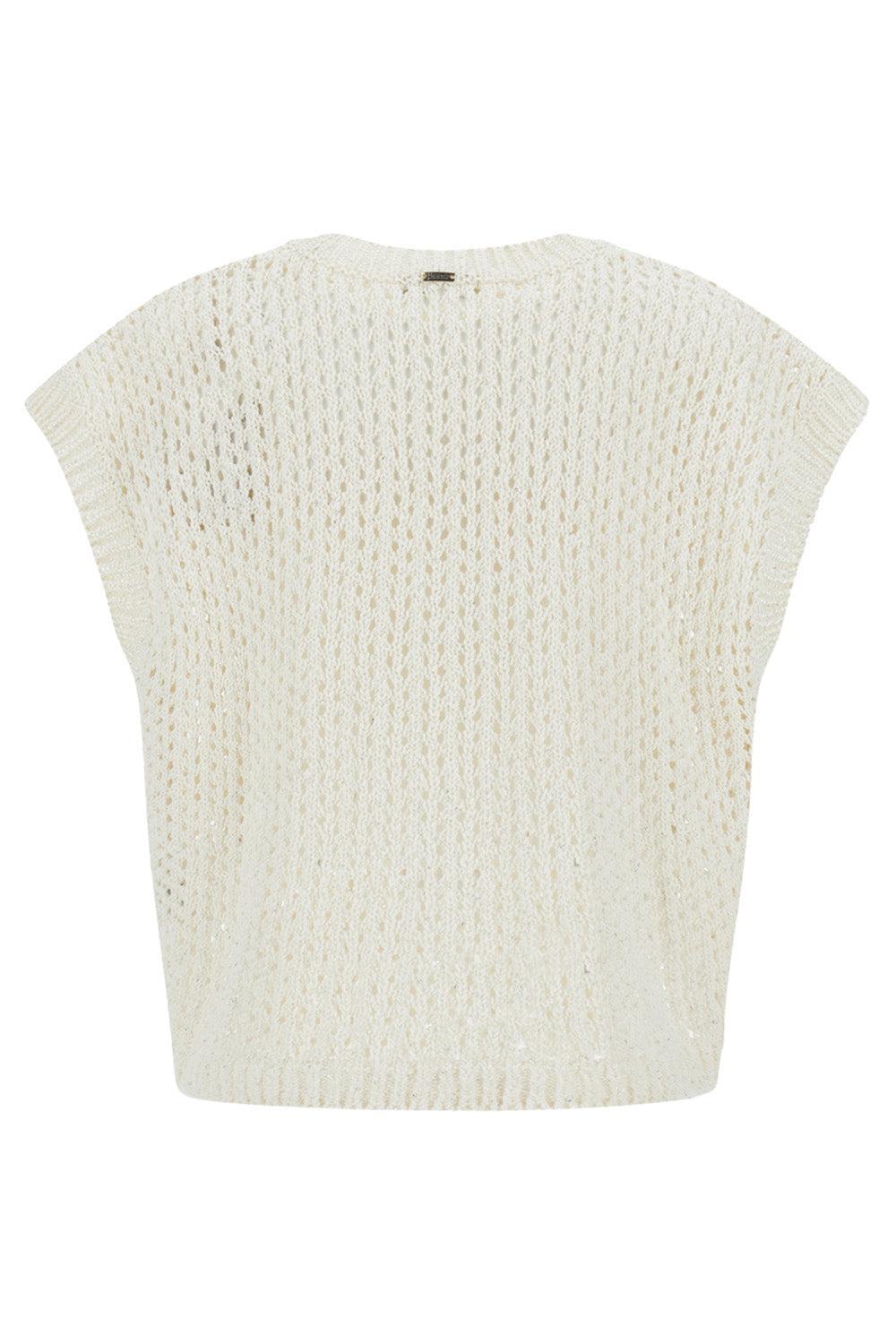 Sleeveless Lurex Knit Top-WHITE-XS-CLOTHINGTOPKNITS-HERNO