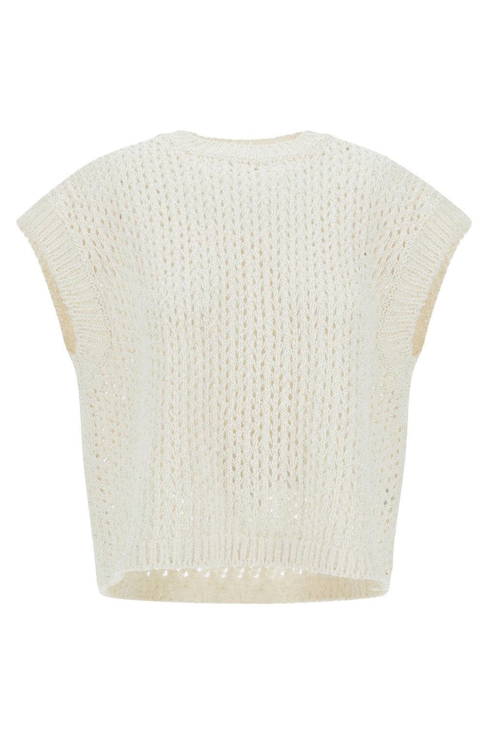 Sleeveless Lurex Knit Top-WHITE-XS-CLOTHINGTOPKNITS-HERNO