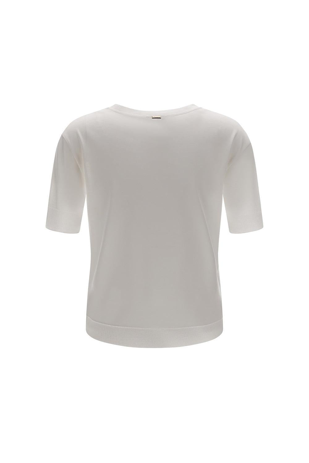 Glam Knit T-Shirt-WHITE-42-CLOTHINGTOPT-SHIRT-HERNO