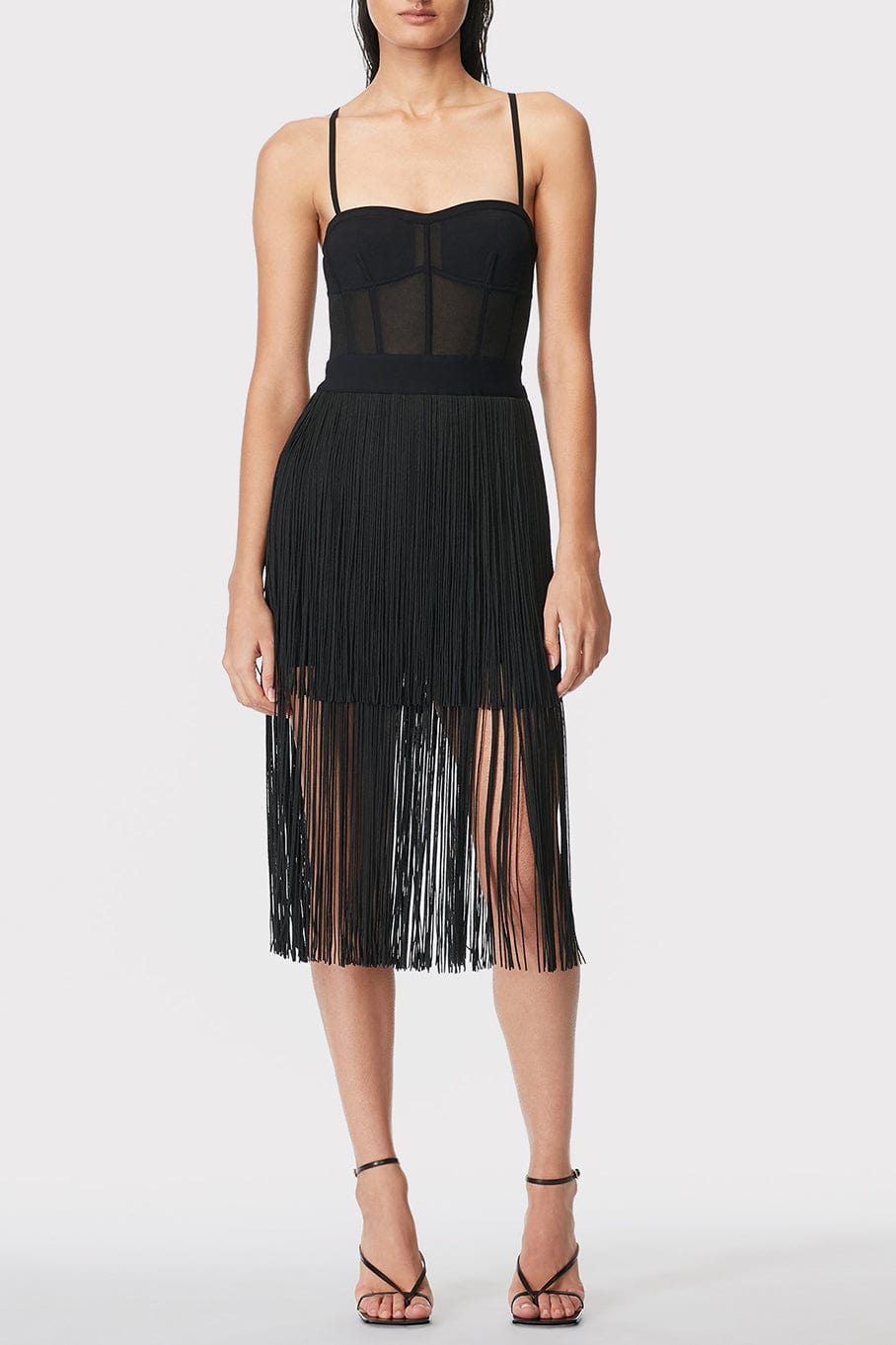 HERVE LEGER-Fringe Dress-