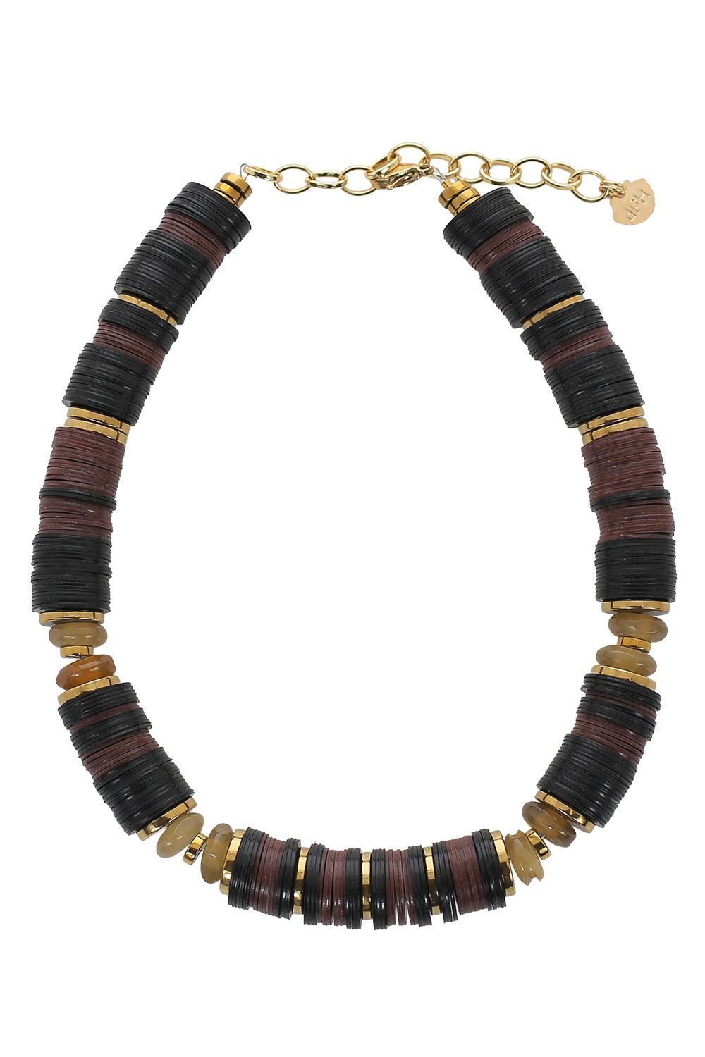 Black Brown Hematite Necklace-BLACK/BROWN-JEWELRYBOUTIQUENECKLACE O-HIJAS DE PUKA