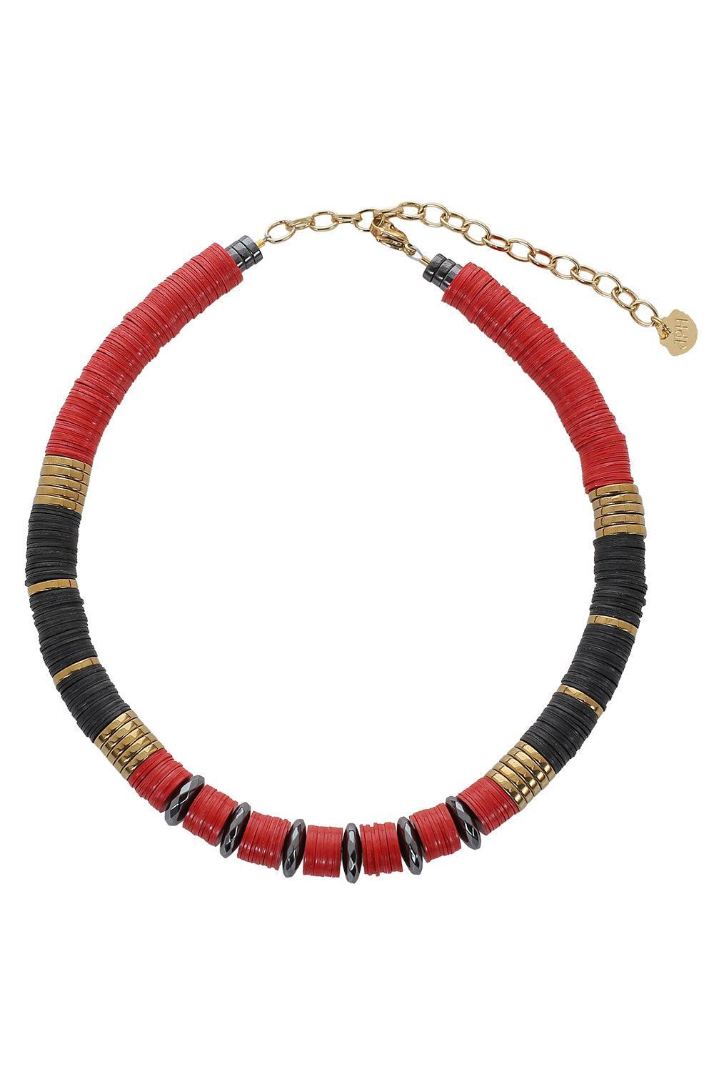 Black Red Rondelle Necklace-BLCK/RED-JEWELRYBOUTIQUENECKLACE O-HIJAS DE PUKA