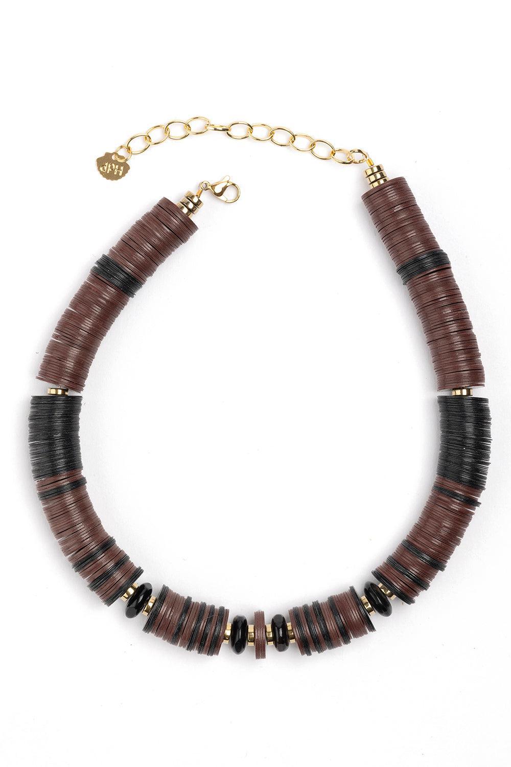 Jaipur Black Brown African Beaded Necklace-BROWN/BLACK-JEWELRYBOUTIQUENECKLACE O-HIJAS DE PUKA