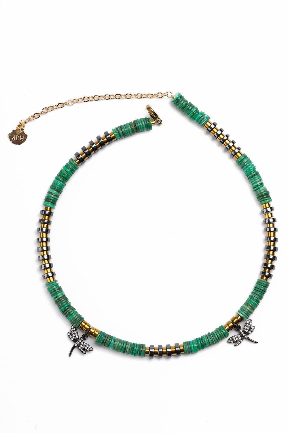 Green Iris Fireflies Necklace-GREEN-JEWELRYBOUTIQUENECKLACE O-HIJAS DE PUKA