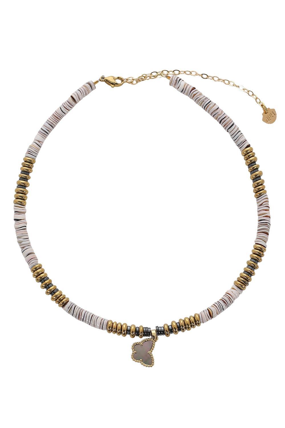 Grey Shell Butterfly Necklace-GREY-JEWELRYBOUTIQUENECKLACE O-HIJAS DE PUKA