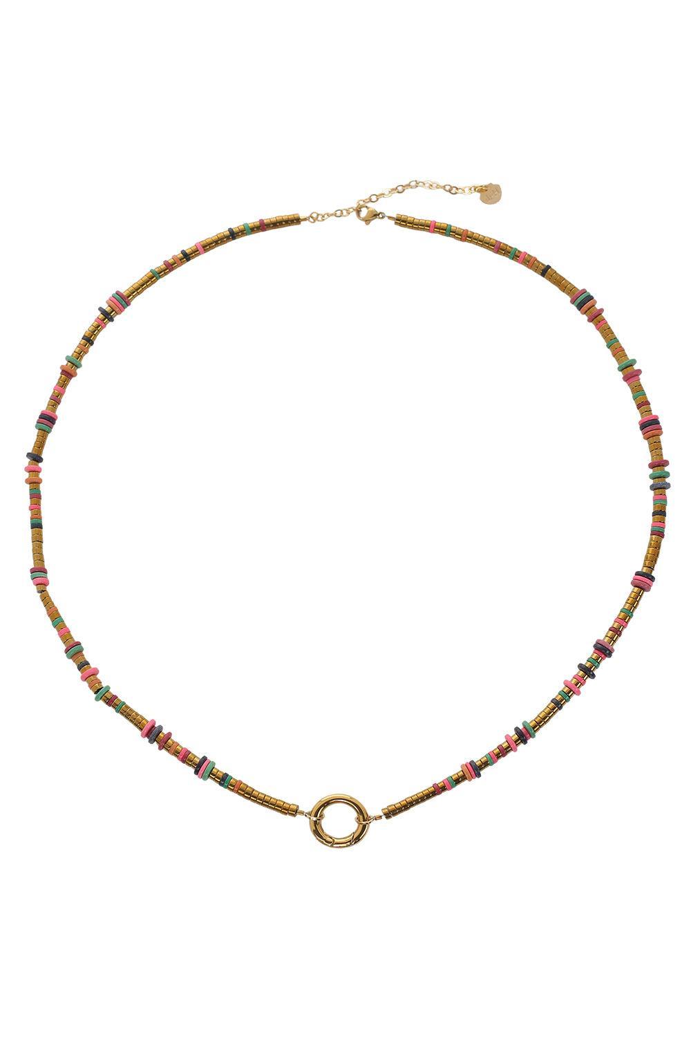 Multicolor Agate Beaded Necklace-MULTI-JEWELRYBOUTIQUENECKLACE O-HIJAS DE PUKA