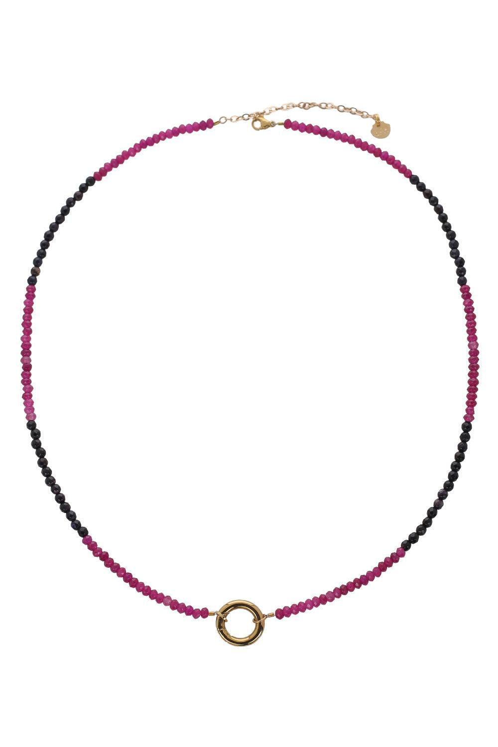 Violet Agate Beaded Necklace-VIOLET-JEWELRYBOUTIQUENECKLACE O-HIJAS DE PUKA