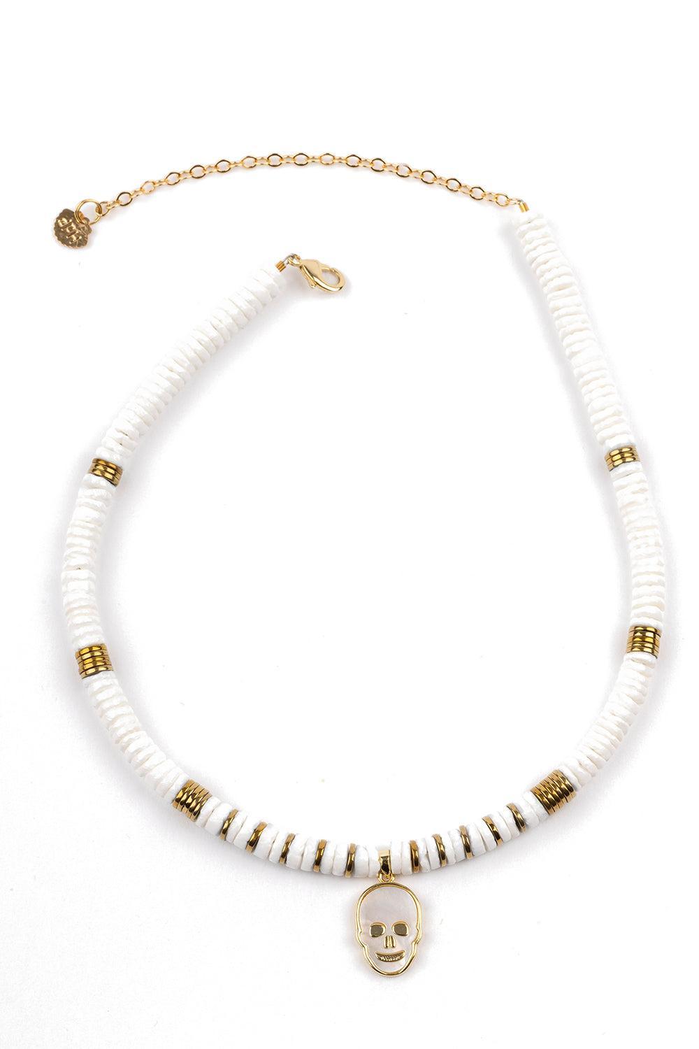 Bianca Pearl Skull Necklace-WHITE-JEWELRYBOUTIQUENECKLACE O-HIJAS DE PUKA