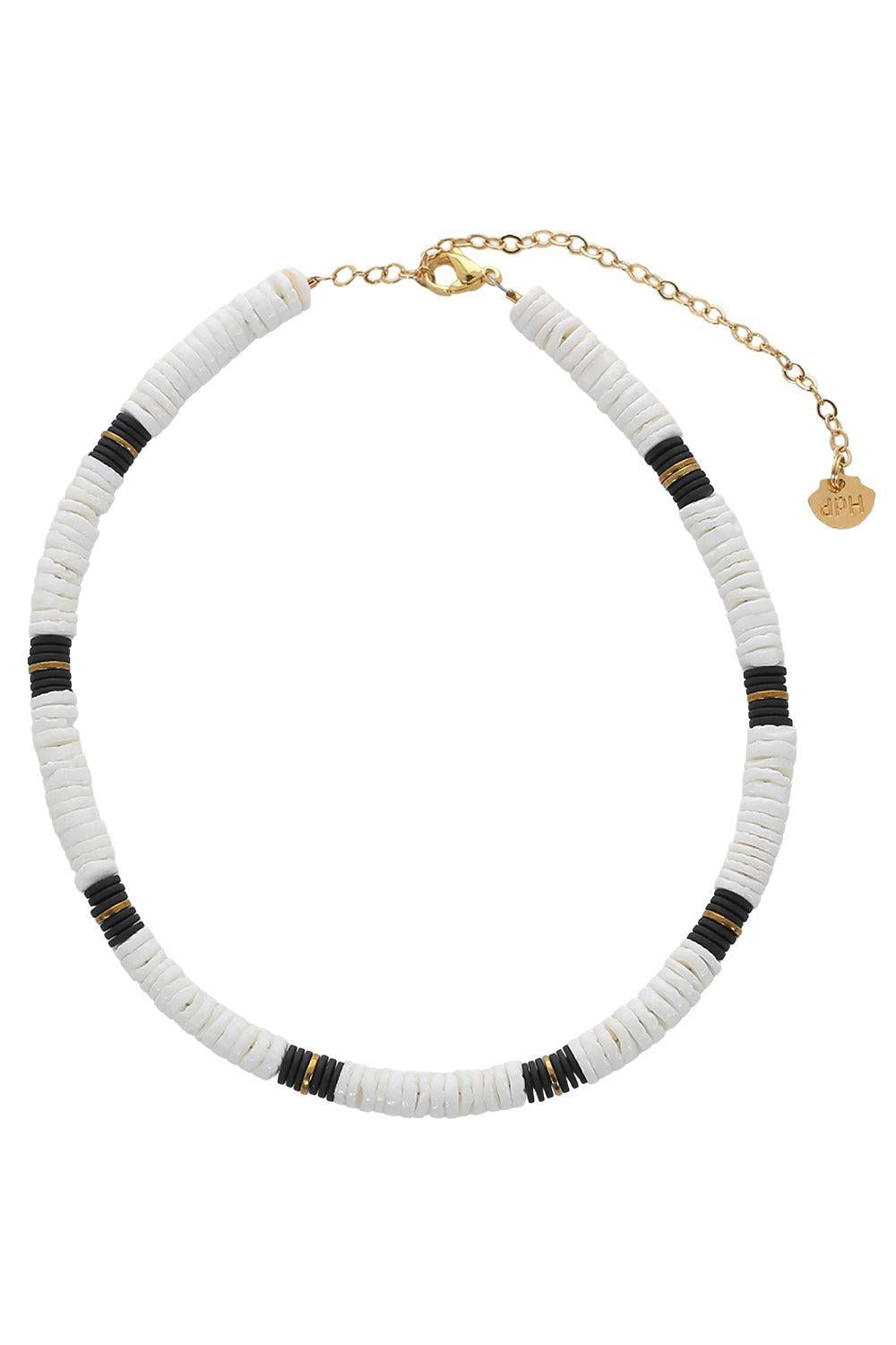 Bianca Black White Sea Shell Necklace-WHITE/BLACK-JEWELRYBOUTIQUENECKLACE O-HIJAS DE PUKA