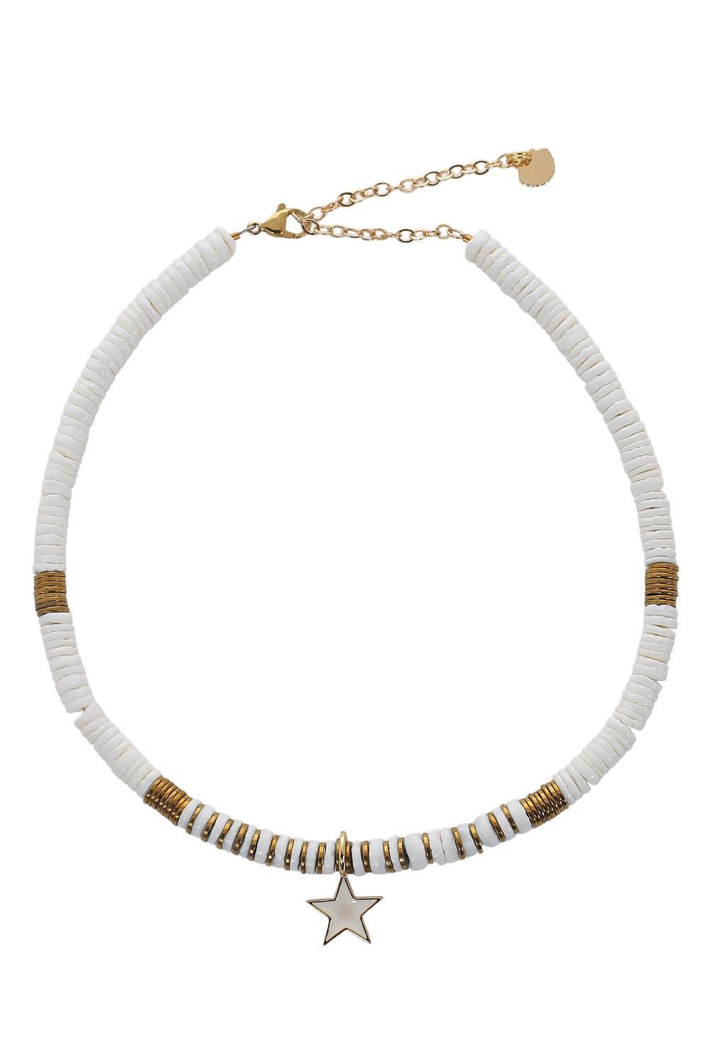 Bianca Shell Star Necklace-WHTIE-JEWELRYBOUTIQUENECKLACE O-HIJAS DE PUKA