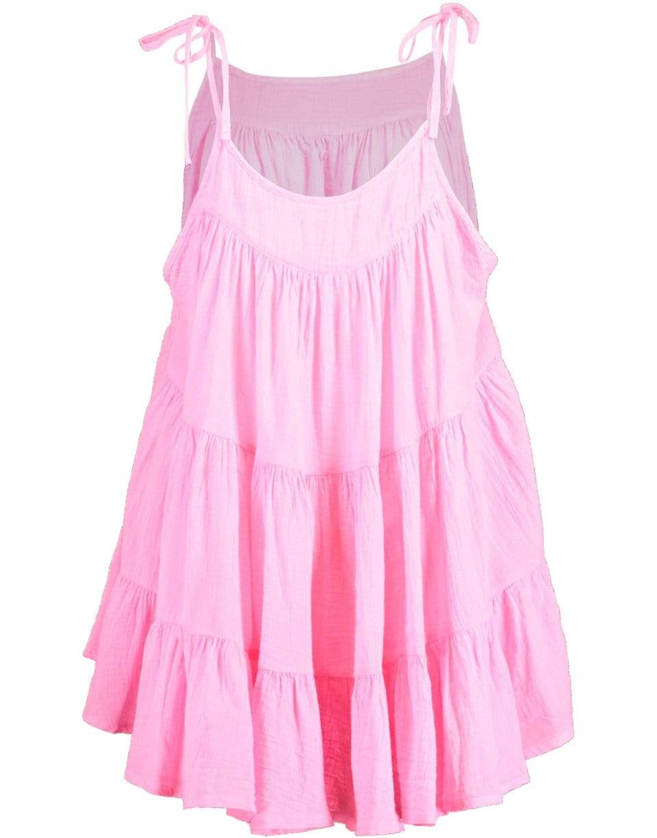 HONORINE-Flamingo Shoulder Tie Mini Dress-