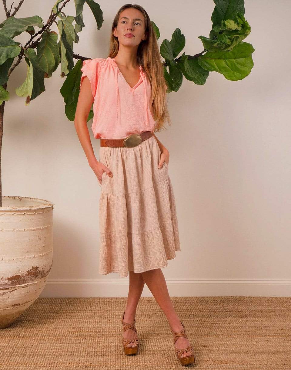 HONORINE-Neon Cantalope Cosette Top-