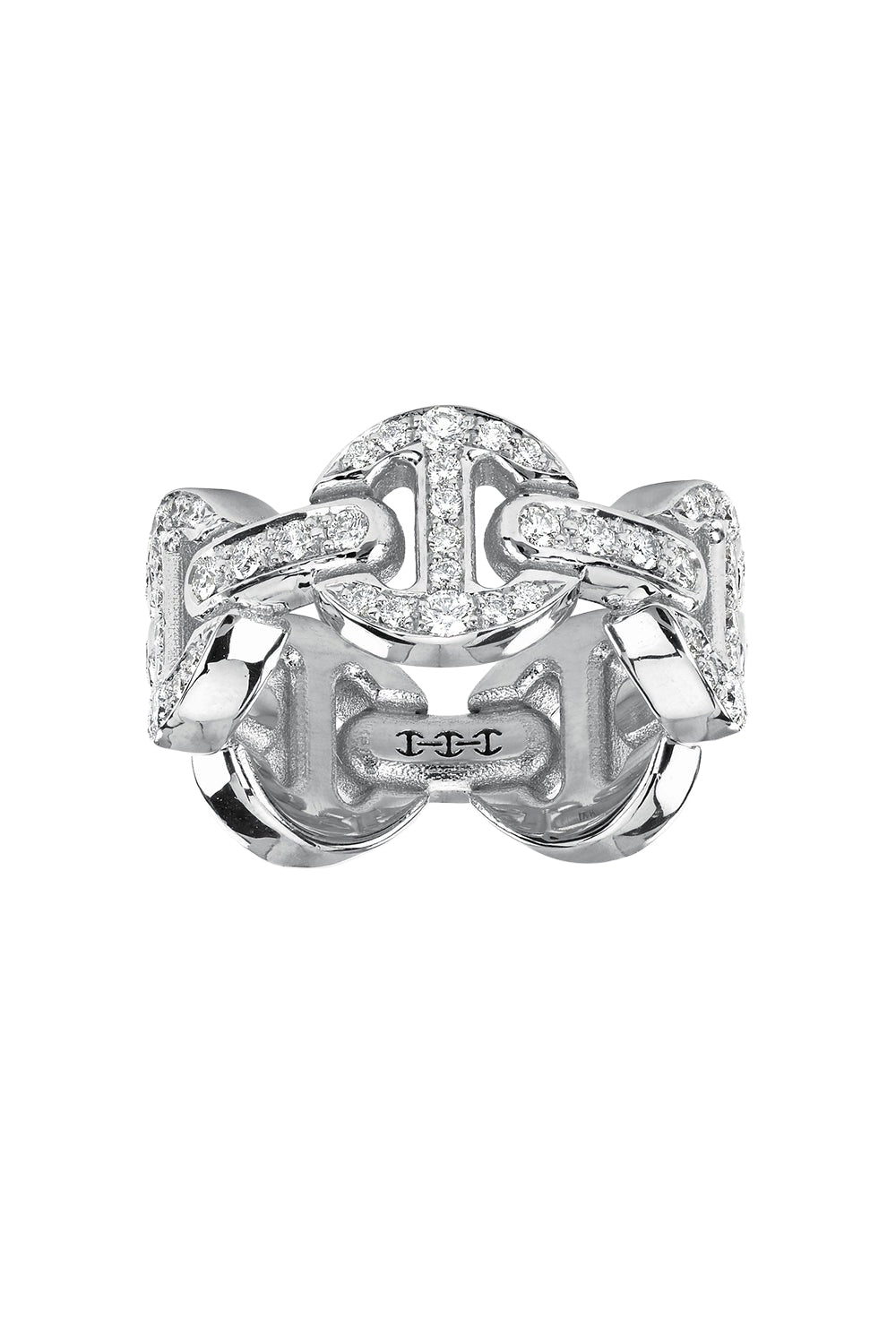Classic Tri-Link Antiquated Ring-WHITE GOLD-7-JEWELRYFINE JEWELRING-HOORSENBUHS