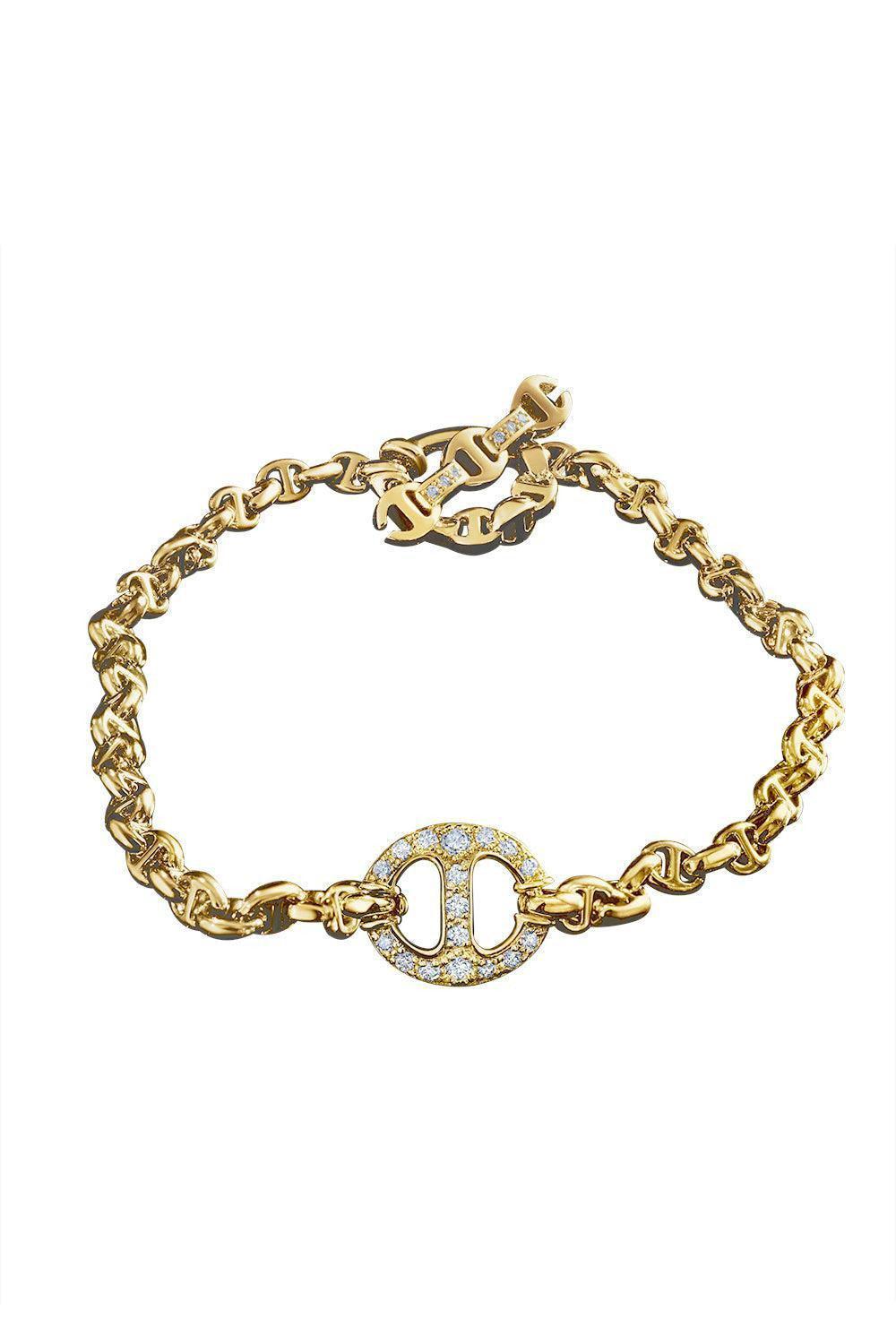 Single Link Diamond Micro Bracelet-YELLOW GOLD-JEWELRYFINE JEWELBRACELET O-HOORSENBUHS