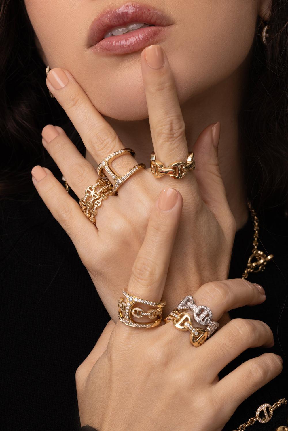 Micro III Diamond Bridge Ring | HOORSENBUHS – Marissa Collections
