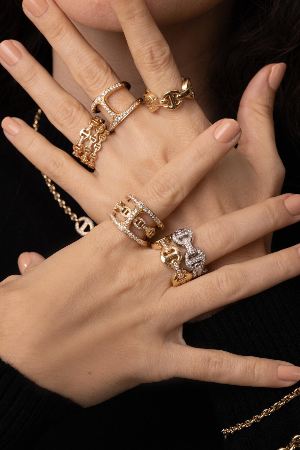 Micro III Diamond Bridge Ring | HOORSENBUHS – Marissa Collections