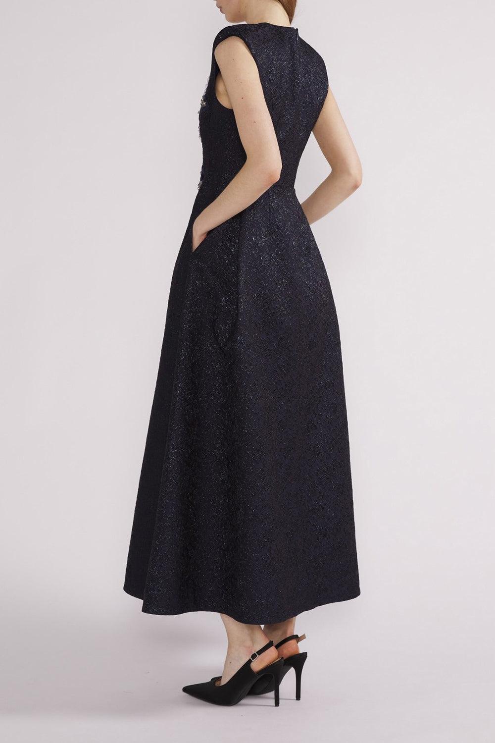  Kyle Midi Dress - Navy-BLUE-2-CLOTHINGDRESSCOCKTAIL-HUISHAN ZHANG 