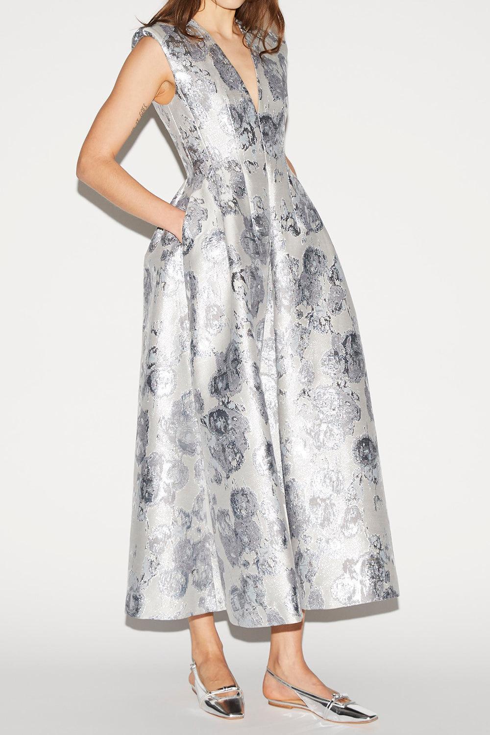 Kyle Midi Dress-SILVER-2-CLOTHINGDRESSGOWN-HUISHAN ZHANG