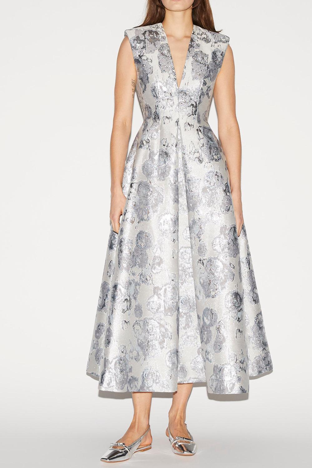 Kyle Midi Dress-SILVER-2-CLOTHINGDRESSGOWN-HUISHAN ZHANG