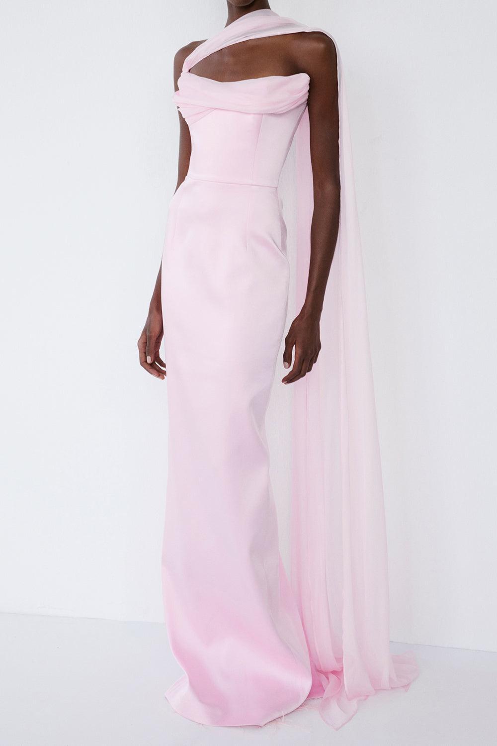 Julietta Off The Shoulder Dress-PINK-36-CLOTHINGDRESSGOWN-ILKYAZ OZEL
