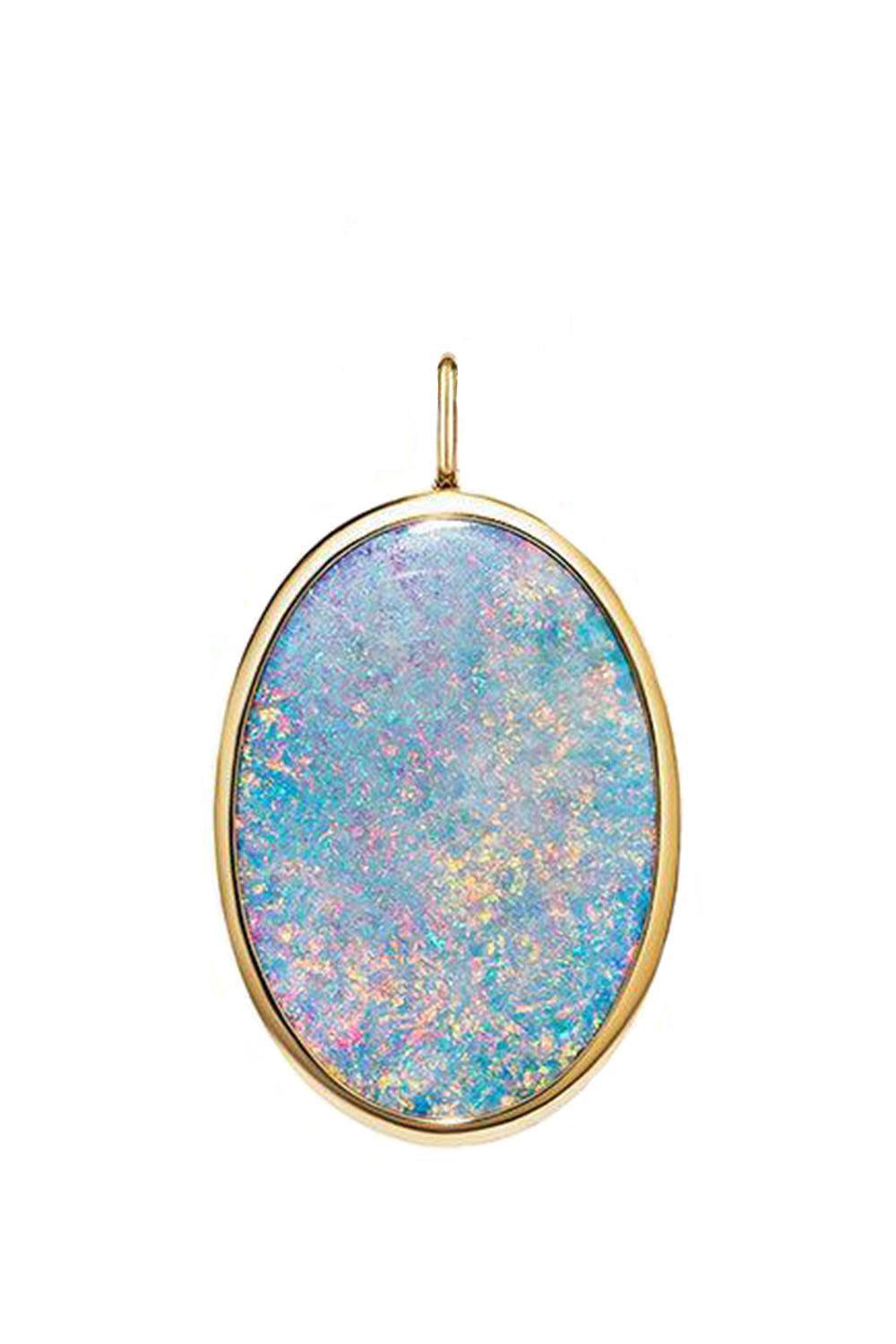 Australian Opal Oval G-One Pendant-YELLOW GOLD-JEWELRYFINE JEWELPENDANT-GOSHWARA