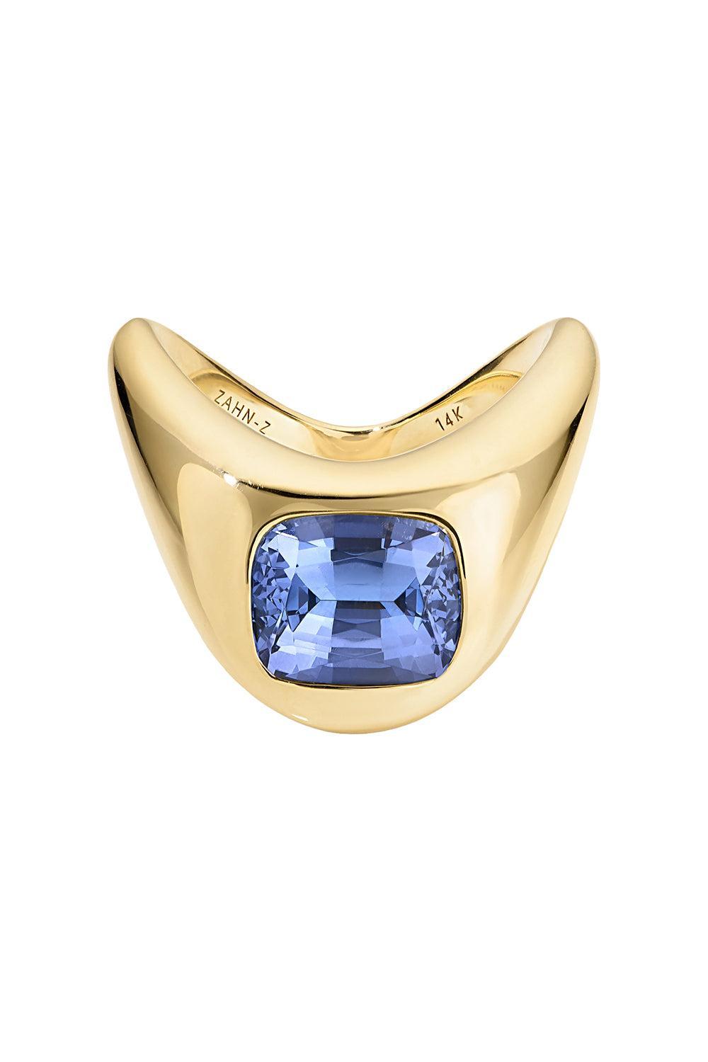 Tanzanite Elongated Cushion Ring-YELLOW GOLD-6.5-JEWELRYFINE JEWELRING-ZAHN-Z