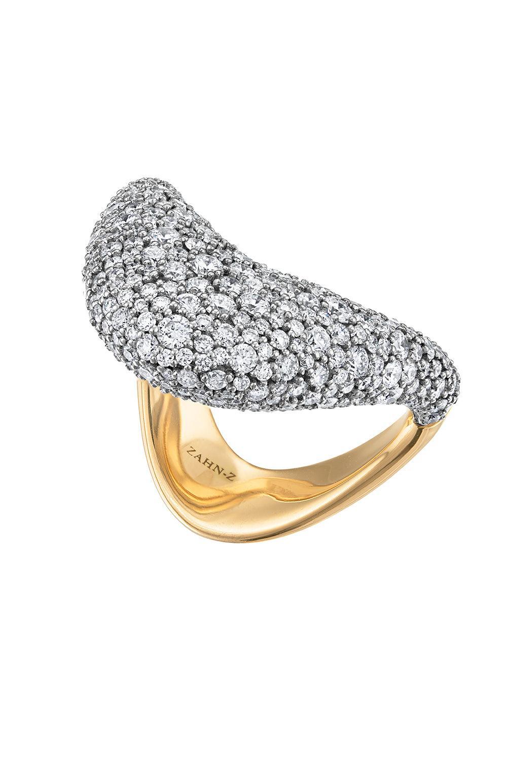 Diamond Two Tone Ring-YELLOW GOLD-6.5-JEWELRYFINE JEWELRING-ZAHN-Z