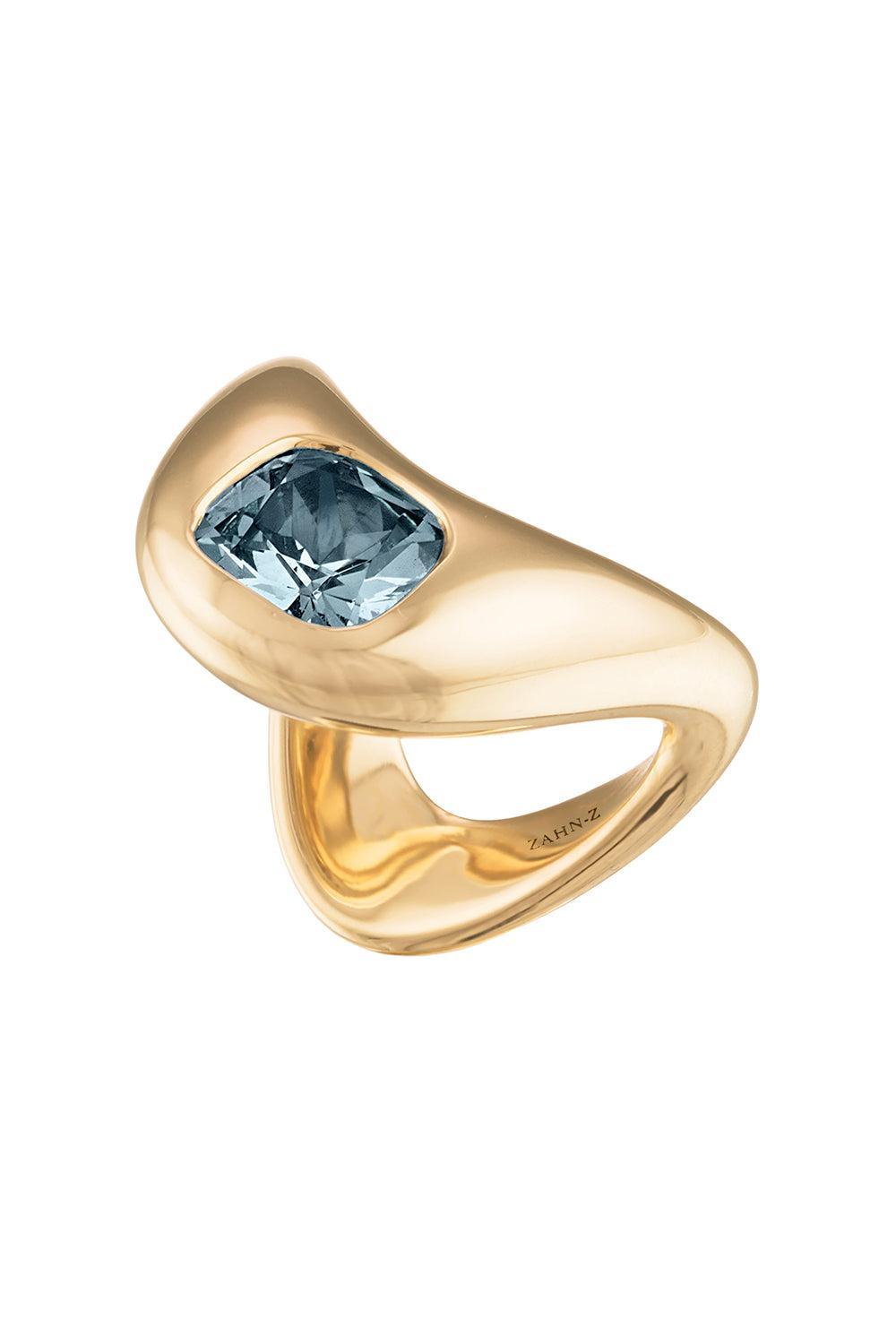 Tanzanite Elongated Cushion Ring-YELLOW GOLD-6.5-JEWELRYFINE JEWELRING-ZAHN-Z