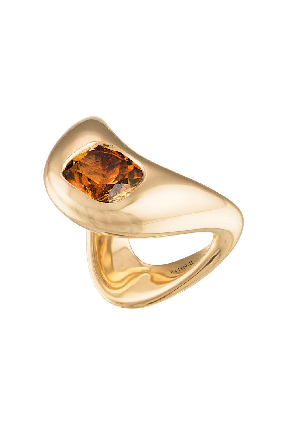 Tanzania Zircon Ring-YELLOW GOLD-6.5-JEWELRYFINE JEWELRING-ZAHN-Z