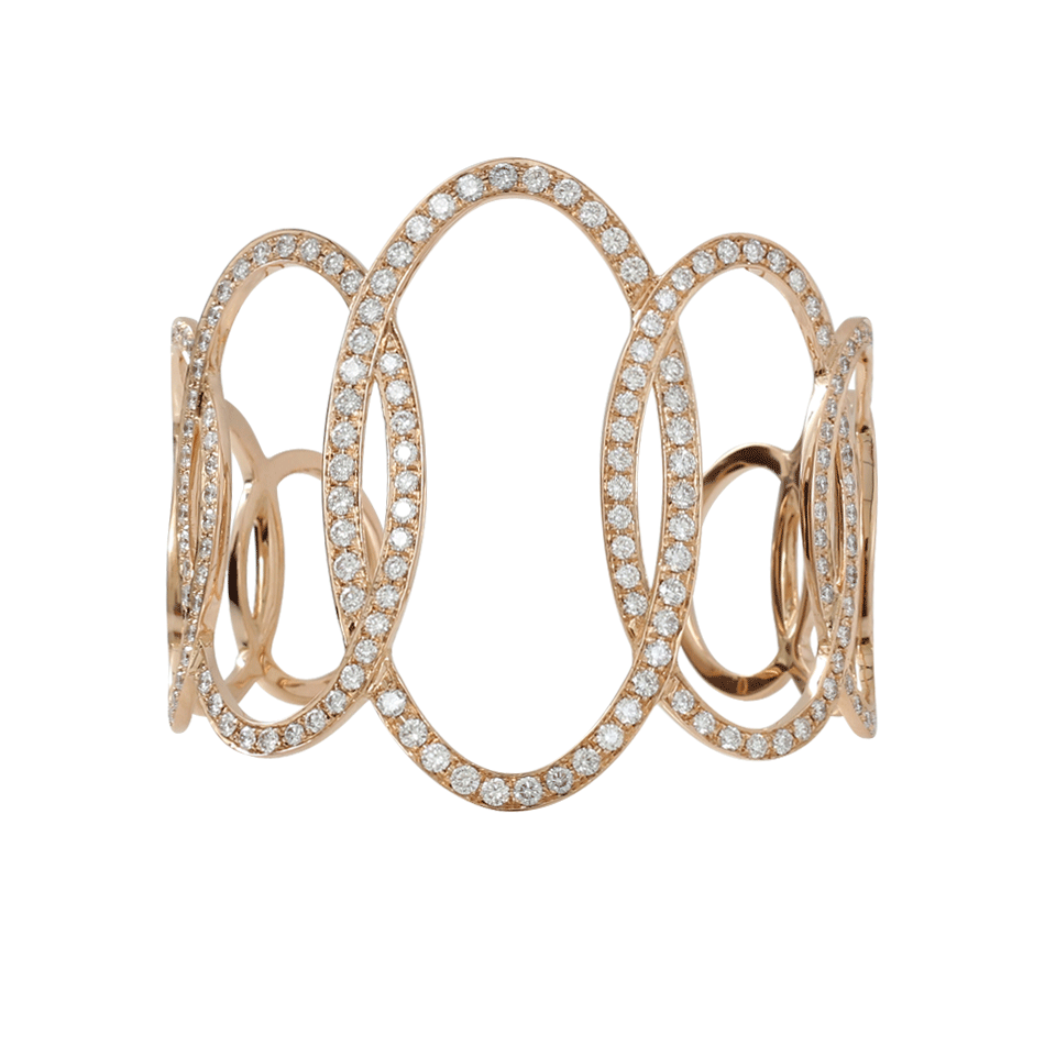 INBAR-Diamond Oval Cuff-ROSE GOLD