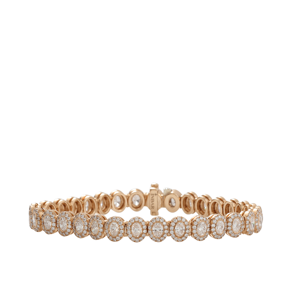 INBAR-Oval Diamond Pave Tennis Bracelet-ROSE GOLD