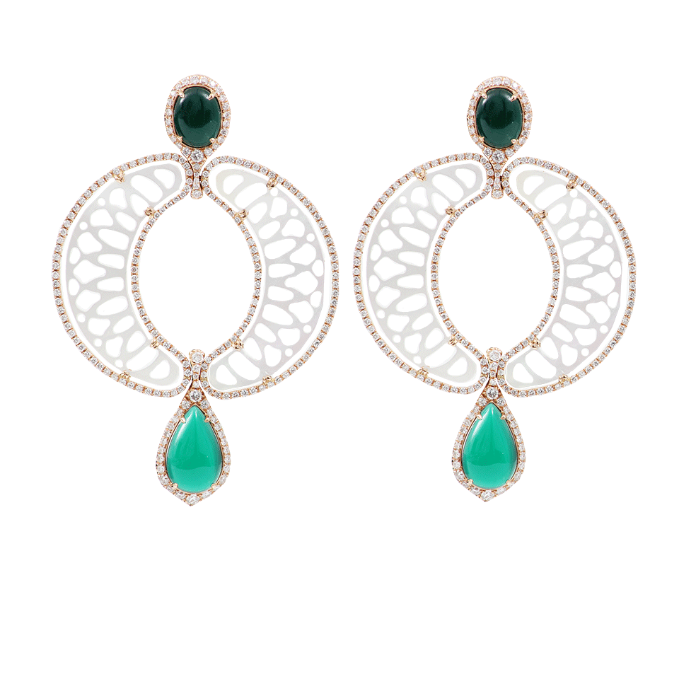 INBAR-Carved Mother-Of-Pearl Earrings-ROSE GOLD