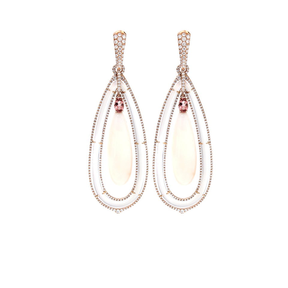 INBAR-Pink Opal Earrings-ROSE GOLD