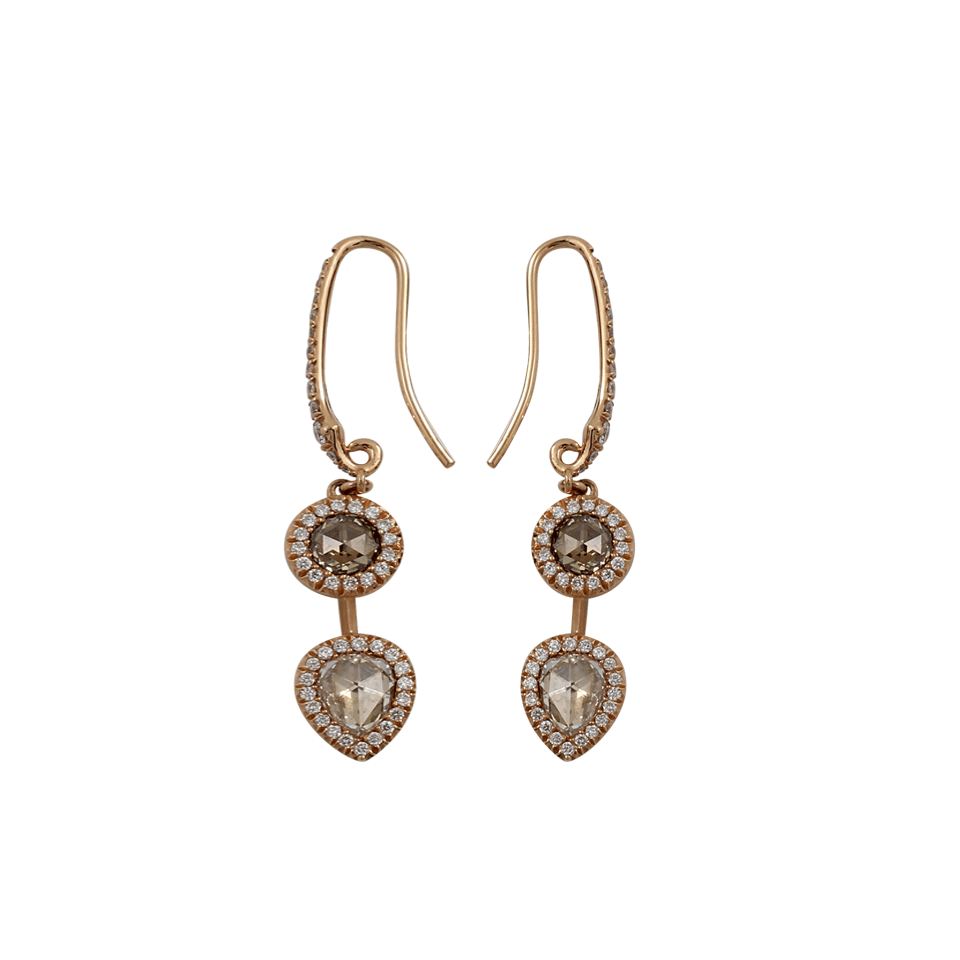 INBAR-Rosecut Diamond Drop Earrings-ROSE GOLD