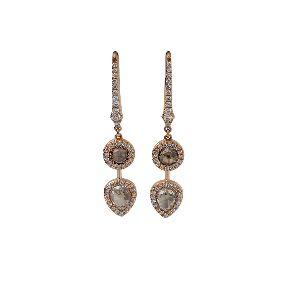 INBAR-Rosecut Diamond Drop Earrings-ROSE GOLD