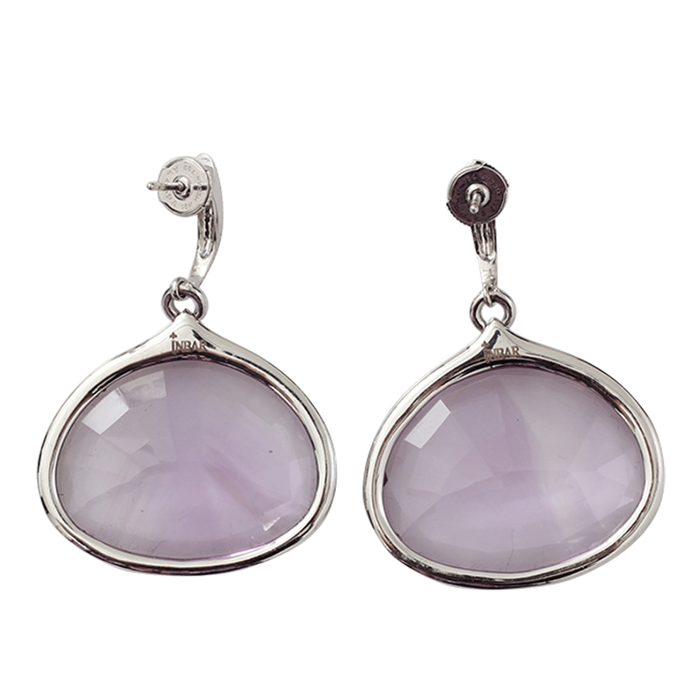 INBAR-Amethyst And Diamond Drop Earrings-WHITE GOLD