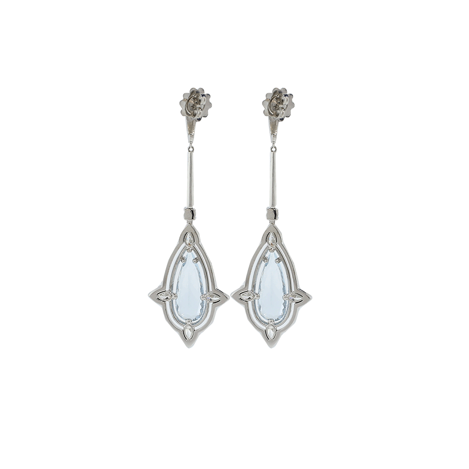 INBAR-Aquamarine And Diamond Earrings-WHITE GOLD