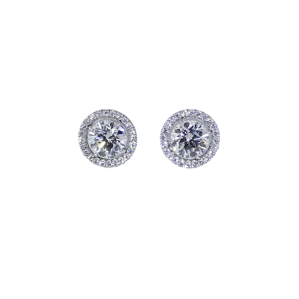 INBAR-Diamond Stud Earrings-WHITE GOLD