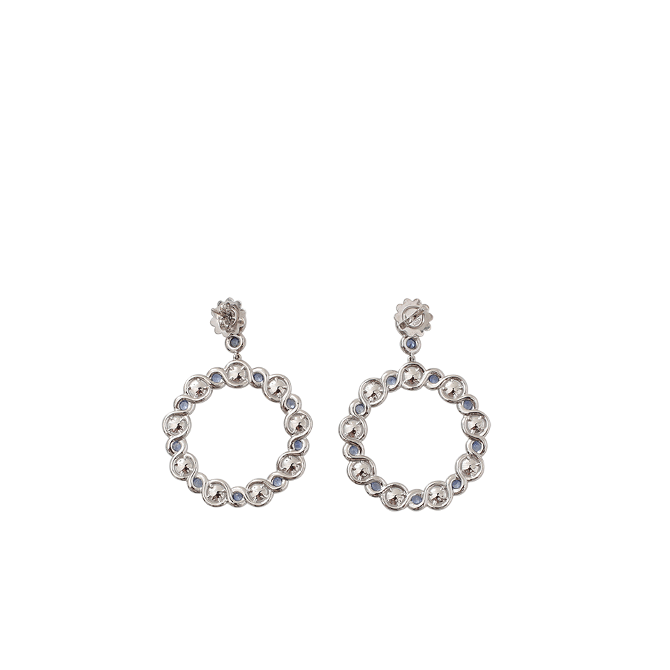INBAR-Moonstone And Blue Sapphire Earrings-WHITE GOLD