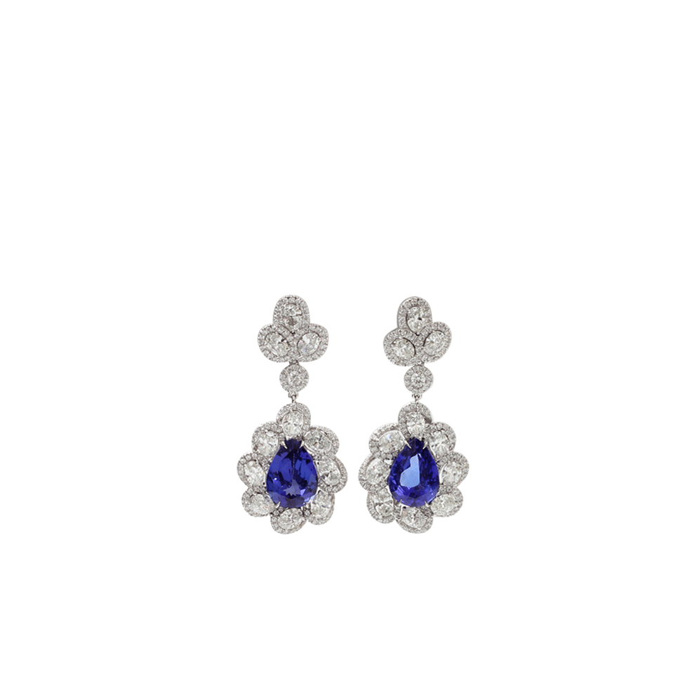 INBAR-Tanzanite And Diamond Earrings-WHITE GOLD