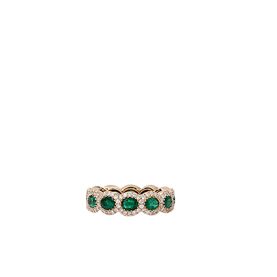 INBAR-Emerald And Diamond Eternity Ring-ROSE GOLD
