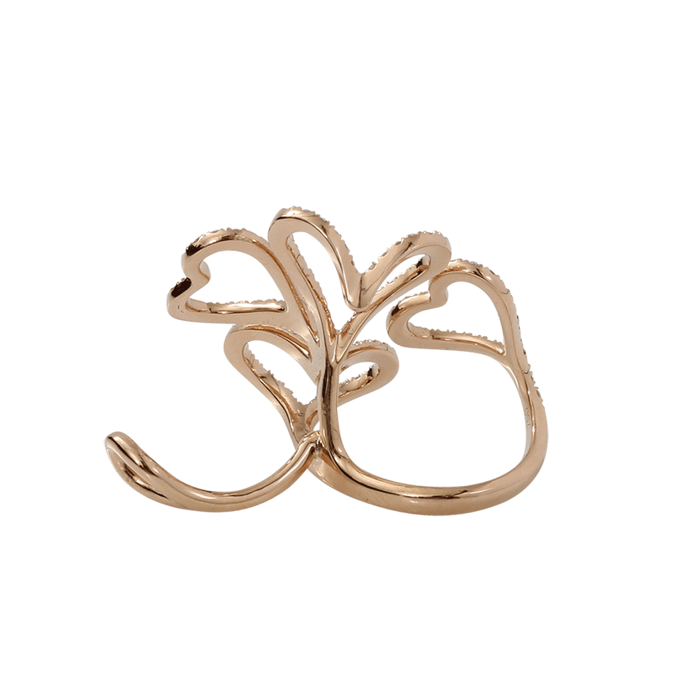 INBAR-Four Heart Two Finger Ring-ROSE GOLD